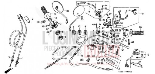 HANDLE LEVER/SWITCH/CABLE XR250RF de 1985